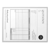 Graues, modernes Formular für die Rechnung für den Notizblock (Vorderseite)