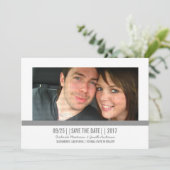 Graues modernes Foto Save the Date einladen (Stehend Vorderseite)