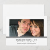 Graues modernes Foto Save the Date einladen (Vorne/Hinten)
