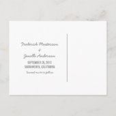 Graues modernes Foto Save the Date Postkarte (Rückseite)