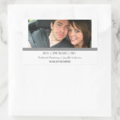 Graues modernes Foto Save the Date Stickers (Tasche)