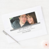 Graues modernes Foto Save the Date Stickers (Umschlag)