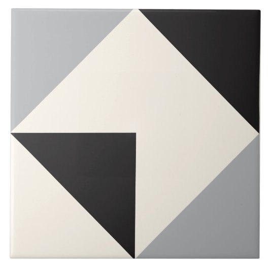 Graues modernes geometrisches Formmuster Fliese (Vorderseite)