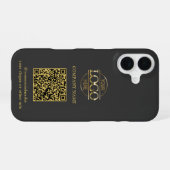 Graues modernes Geschäftslogo & QR-Code-Promotion iPhone 16 Hülle (Rückseite (Horizontal))