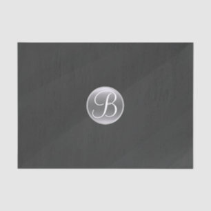 Graues modernes Wasserfarben-Minimal-Monogramm Anf Seidenpapier