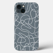 Graues modernes Wavy Lines Muster Case-Mate iPhone Hülle (Rückseite)