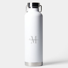 Graues Monogramm Anfangsbuchstabe und Name persona Trinkflasche