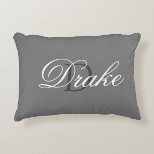 Graues Monogramm-dekoratives Kissen