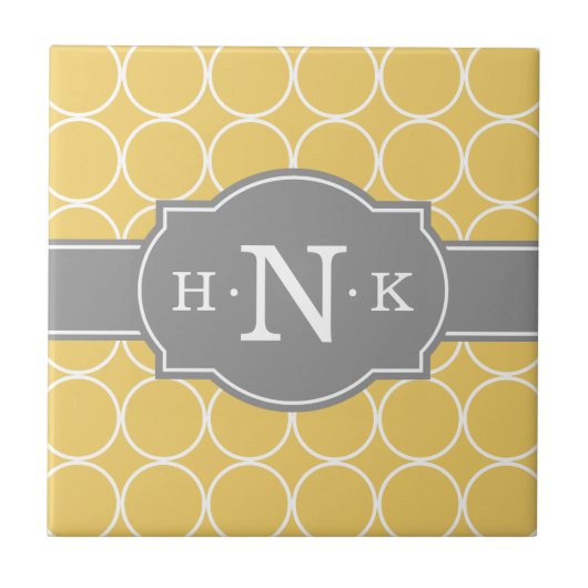 Graues Monogramm Fliese (Vorderseite)