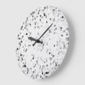 Graues Mosaik Große Wanduhr (Winkel)