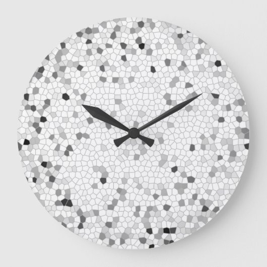 Graues Mosaik Große Wanduhr (Vorderseite)