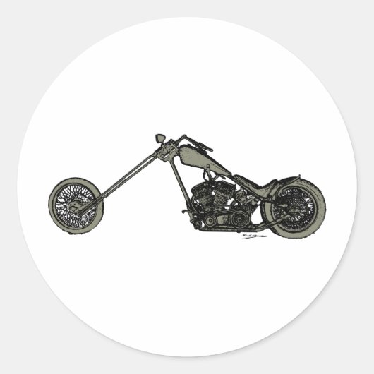 Graues Motorrad Runder Aufkleber (Vorderseite)