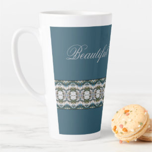 Graues Muster mit blau Milchtasse