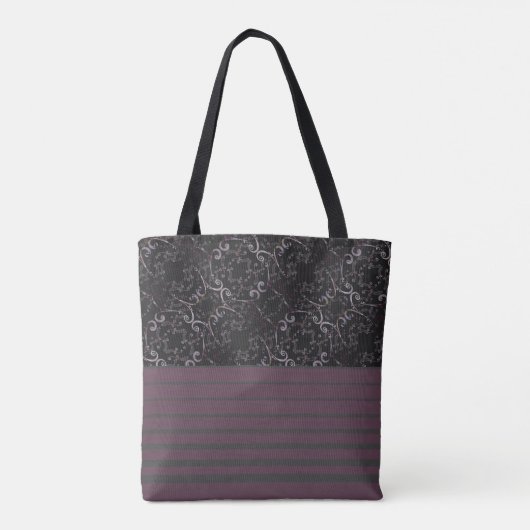 Graues Muster Personalisiert Tasche (Rückseite)