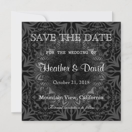 Graues Muster Save the Date Einladung Hochzeit (Vorderseite)