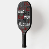 Graues Muster von Namen Pickleball Schläger (Links)