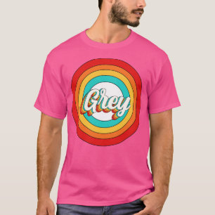 Graues Namens-Shirt Vintage Grauer Kreis T-Shirt