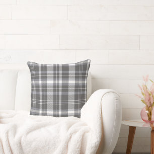 Graues neutrales kariertes Design Kissen