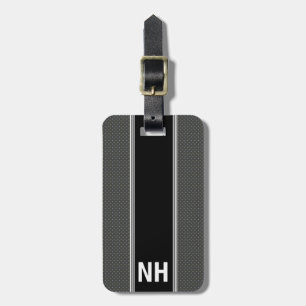 Graues nobles personalisiertes mit Monogramm Gepäckanhänger