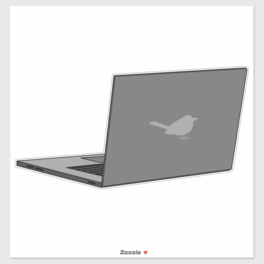 Graues Notebook mit Bird-Logo-Cartoon Aufkleber (Blatt)