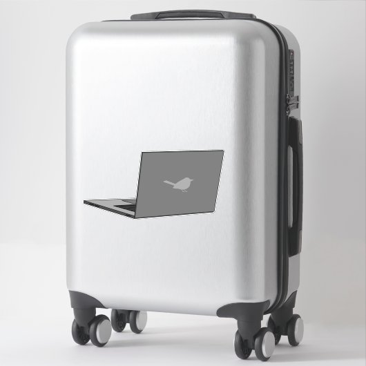 Graues Notebook mit Bird-Logo-Cartoon Aufkleber (Koffer)