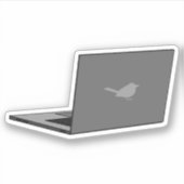 Graues Notebook mit Bird-Logo-Cartoon Aufkleber (Vorderseite)