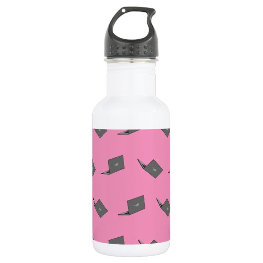 Graues Notebook mit Bird-Logo-Cartoon Edelstahlflasche (Vorderseite)