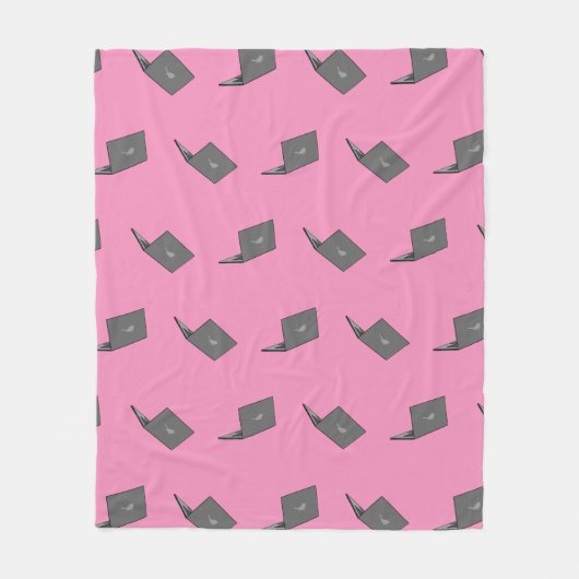 Graues Notebook mit Bird-Logo-Cartoon Fleecedecke (Vorderseite)