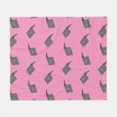 Graues Notebook mit Bird-Logo-Cartoon Fleecedecke (Vorderseite (Horizontal))