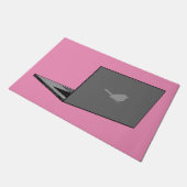 Graues Notebook mit Bird-Logo-Cartoon Fußmatte (Schrägansicht)