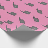 Graues Notebook mit Bird-Logo-Cartoon Geschenkpapier (Ecke)