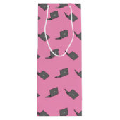 Graues Notebook mit Bird-Logo-Cartoon Geschenktüte Für Weinflaschen (Rückseite)