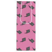 Graues Notebook mit Bird-Logo-Cartoon Geschenktüte Für Weinflaschen (Vorderseite)