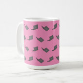 Graues Notebook mit Bird-Logo-Cartoon Kaffeetasse (Vorderseite Links)
