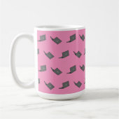 Graues Notebook mit Bird-Logo-Cartoon Kaffeetasse (Links)
