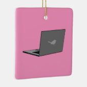 Graues Notebook mit Bird-Logo-Cartoon Keramikornament (Rechts)