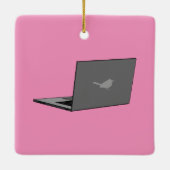 Graues Notebook mit Bird-Logo-Cartoon Keramikornament (Rückseite)