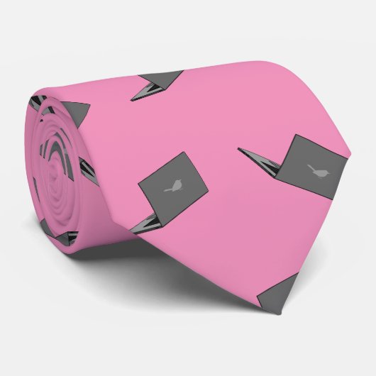 Graues Notebook mit Bird-Logo-Cartoon Krawatte (Gerollt)