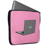 Graues Notebook mit Bird-Logo-Cartoon Laptopschutzhülle (Vorne Rechts)
