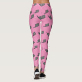 Graues Notebook mit Bird-Logo-Cartoon Leggings (Rückseite)