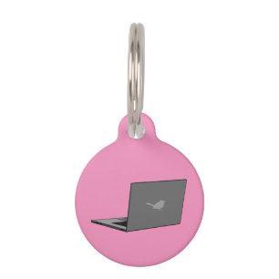 Graues Notebook mit Bird-Logo-Cartoon   Name hinzu Haustiermarke