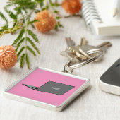 Graues Notebook mit Bird-Logo-Cartoon Schlüsselanhänger (Seite)