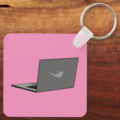 Graues Notebook mit Bird-Logo-Cartoon Schlüsselanhänger (Rückseite)