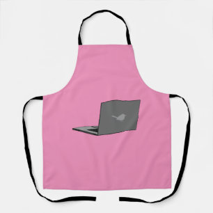Graues Notebook mit Bird-Logo-Cartoon Schürze