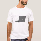Graues Notebook mit Bird-Logo-Cartoon T-Shirt (Vorderseite)