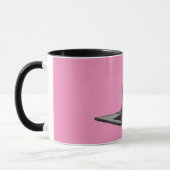 Graues Notebook mit Bird-Logo-Cartoon Tasse (Links)