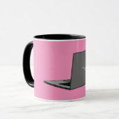 Graues Notebook mit Bird-Logo-Cartoon Tasse (Vorderseite Links)