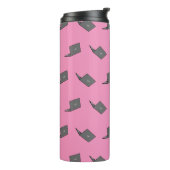 Graues Notebook mit Bird-Logo-Cartoon Thermosbecher (Nach links gedreht)