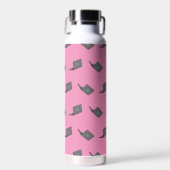 Graues Notebook mit Bird-Logo-Cartoon Trinkflasche (Vorne)