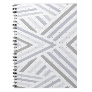Graues Notebook mit diagonalen Streifen Notizblock